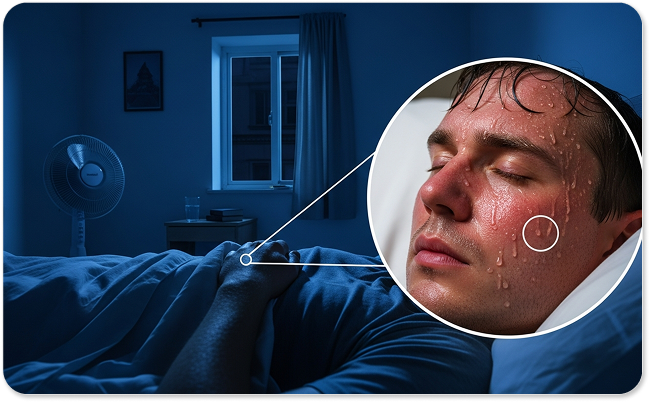 لو بتحس بحرارة وسخونية بسرعة وانت نايم